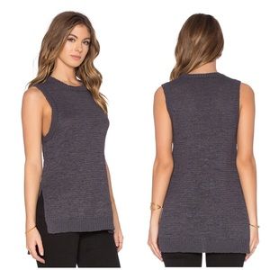 360 Sweater Ilona Sleeveless Sweater in Charcoal